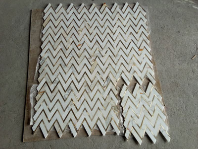 Горячие продажи Calacatta Marble Mix Metal Herringbone Mosaic Tiles Популярные для Backsplash