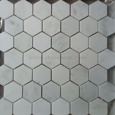 Восточный белый мрамор мозаика шестиугольник
