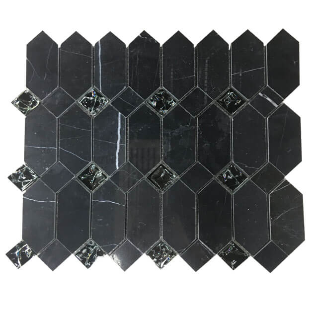 Nero Black Blend Glass Fashion Мраморная мозаичная плитка от STONETEX New Design